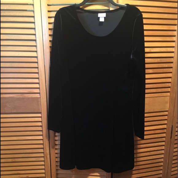 Mission Black Velour Stretchy Dress - Picture 1 of 8